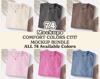 Comfort Colors 1717 Mockup Bundle: Flatlay Folded Shirt Mockups (Digital Download)
