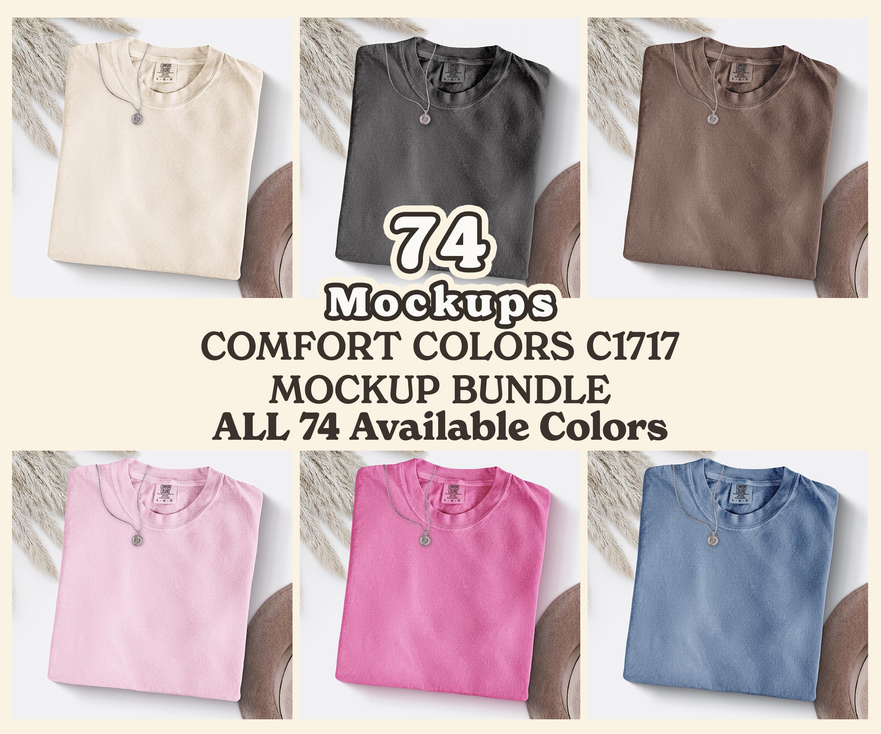 Comfort Colors 1717-modelbundel: mock-ups voor flatlays gevouwen overhemden (digitale download)