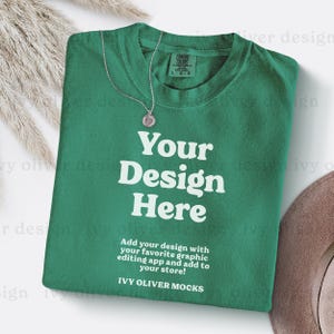 Comfort Colors Grass Shirt Mockup: C1717 Flatlay (Digital Download)
