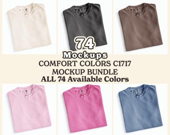 Comfort Colors 1717 Mockup Bundle: Flat Lay T-Shirt Mockups (Digital Download)