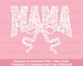 レースママボウ PNG：コケットバーシティデザイン（デジタルダウンロード）