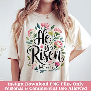 Ha resucitado Pascua cristiana PNG Descargar, Religioso cristiano PNG, Diseño de camiseta cristiana de sublimación de Pascua de moda, Jesús Pascua imprimible