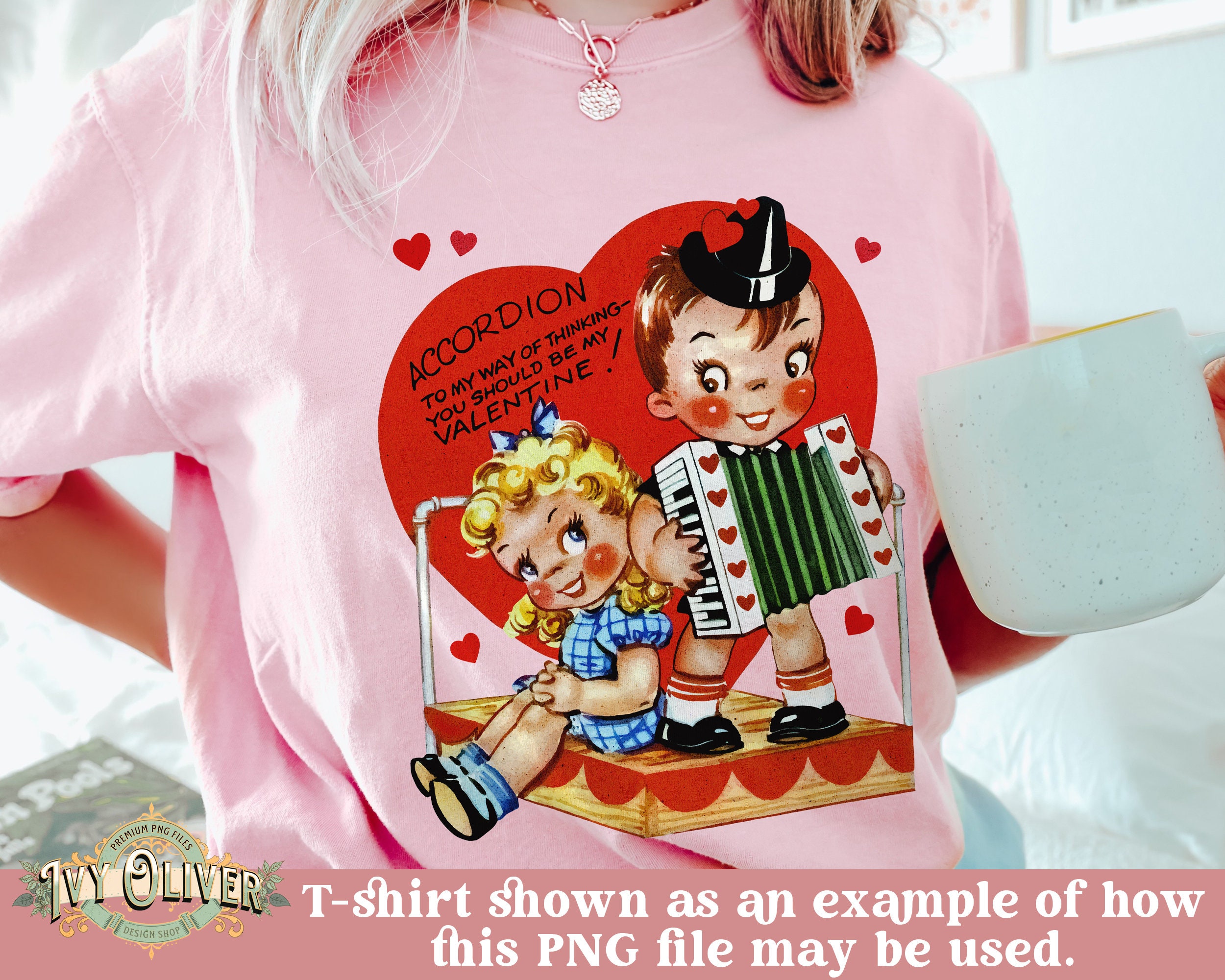 Retro Valentines Day PNG Clipart Bundle: Commercial Use (digital ...