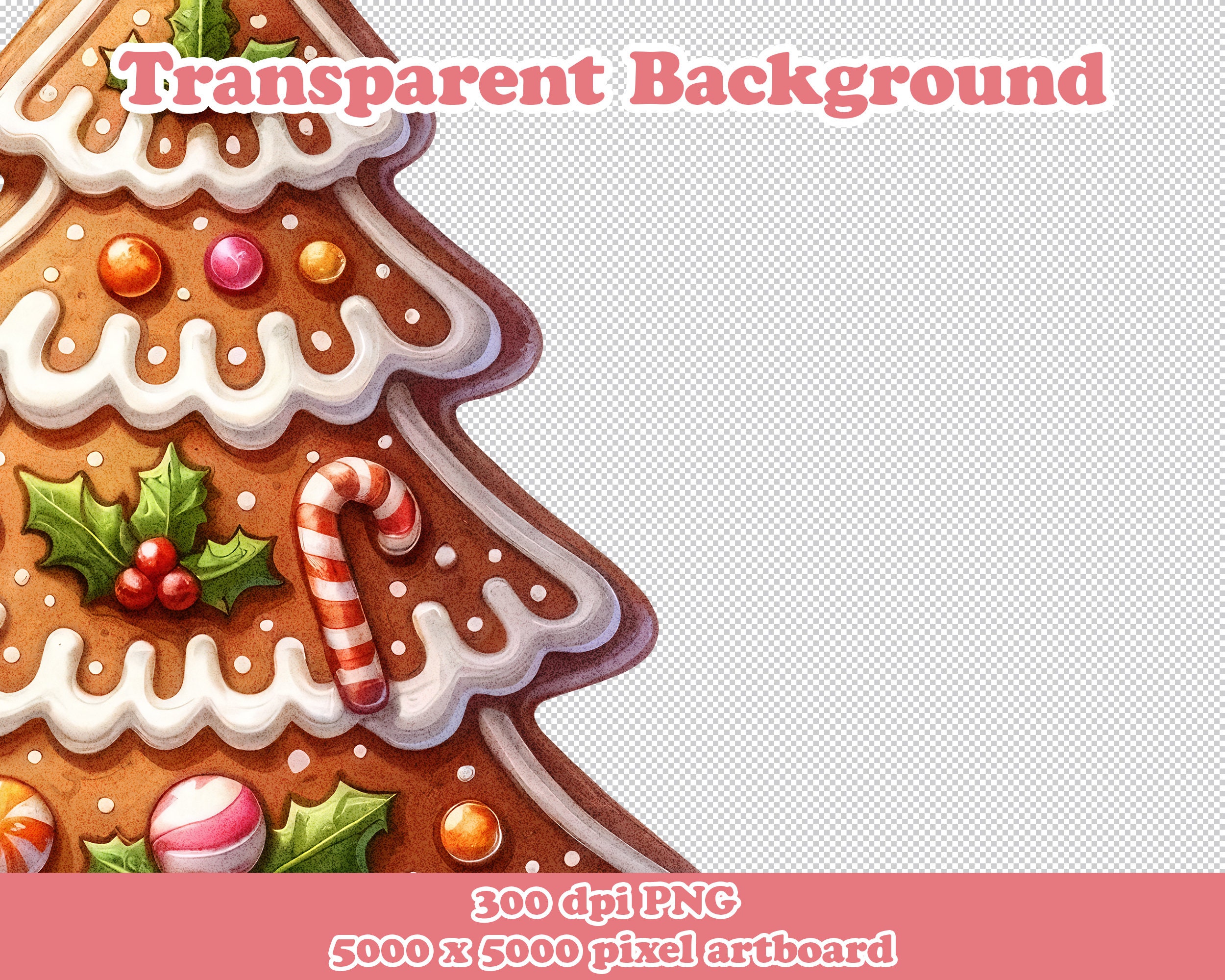 Christmas Tree Cookie Clipart PNG Download Vintage Christmas Etsy