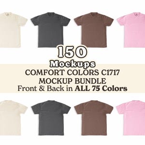 Comfort Colors 1717 Shirt Mockup Bundle: Front & Back (Digital Download)