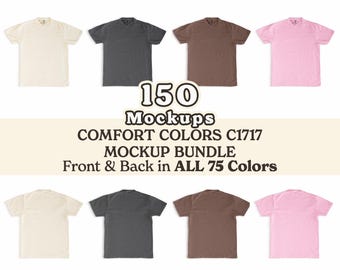 Comfort Colors 1717 Shirt Mockup Bundle: Front & Back (Digital Download)