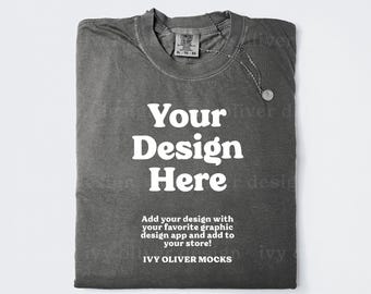 Comfort Colors 1717 Pepper-shirtmodel: gevouwen flatlaymodel (digitale download)