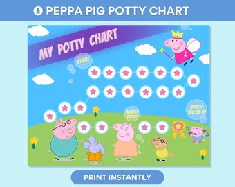 Peppa Pig Potty Training Chart, Toddler Reward System (Printable)
