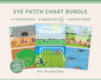 Eye Patch Reward Chart: Sports Bundle, Lazy Eye, Strabismus (Digital Download)