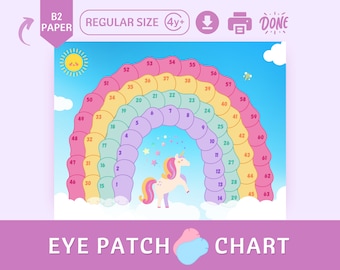 Eye Patch Reward Chart for Kids: Lazy Eye, Amblyopia Treatment (Digital Download)