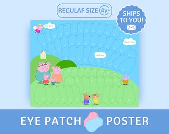 Eye Patch Reward Poster 60-Day Physical Chart for Lazy Eye Treatment - Regular Size