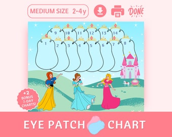 Princess Eye Patch Reward Chart: Amblyopia Strabismus Occlusion Therapy (Digital Download)