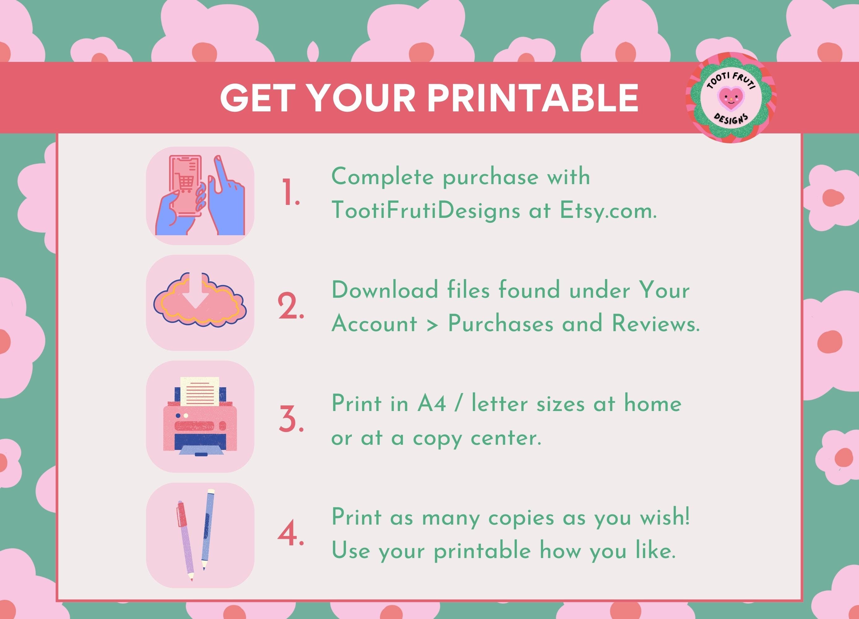 Meal Planner Printable PDF and Grocery List Printable Easy - Etsy