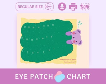 Eye Patch Reward Chart for Kids' Amblyopia Treatment (Digital Download)