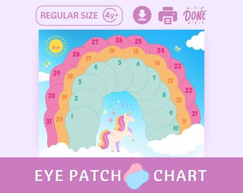 Kids Eye Patch Reward Chart: Amblyopia Strabismus Treatment (Digital Download)