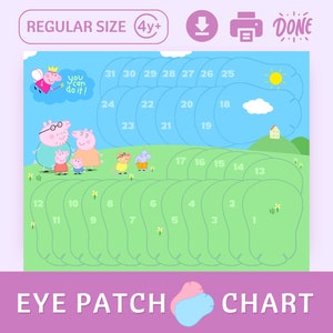 Augenklappe Amblyopie Reward Chart Kids Faule Augenklappe Schielen Behandlung Poster Eyepatch Chart Kinder Okklusionstherapie Optometrie Printable