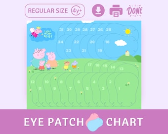 Kids' Eye Patch Reward Chart for Amblyopia Treatment (Digital Download)
