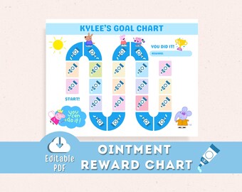 Peppa Pig Ointment Reward Chart, Lazy Eye Goal Tracker (Editable Printable PDF)