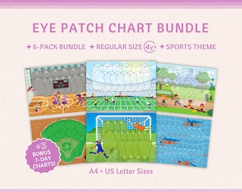 Kids' Sports Eye Patch Reward Chart Bundle (Digital Download)