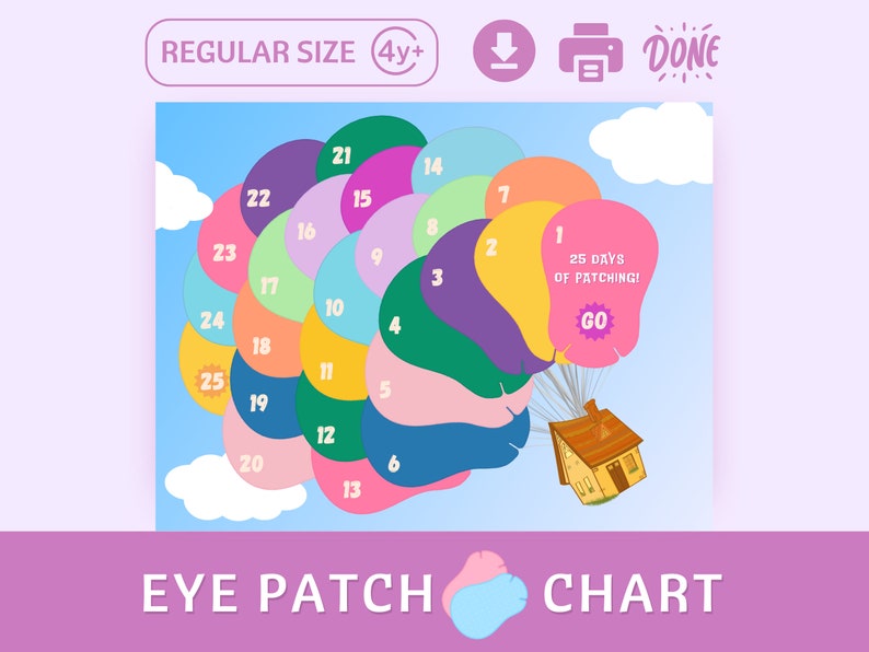 Kids Eye Patch Reward Chart, Lazy Eye Treatment (digital Download) - Etsy