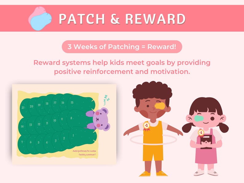 Lazy Eye Patch Reward Chart: Occlusion Therapy Motivation (digital ...
