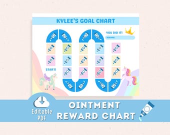 Lazy Eye Ointment Reward Chart, Amblyopia Strabismus Goal Tracker (Editable Printable PDF)