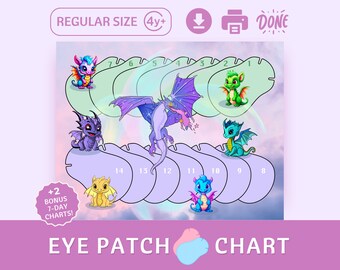 Dragon Eye Patch Reward Chart: Kids Occlusion Therapy (Digital Download)