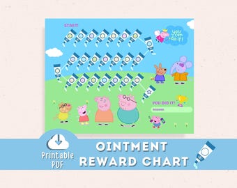 Peppa Pig Ointment Reward Chart, Lazy Eye Goal Tracker (Printable PDF)