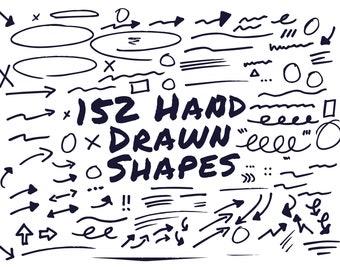 152 Hand-Drawn Vector Arrows and Shapes: Cricut Designs (Digital Download)