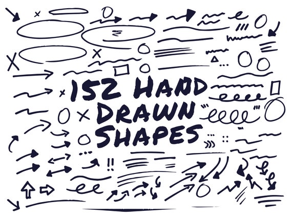 152 Hand-Drawn Vector Arrows and Shapes: Cricut Designs (Digital Download)