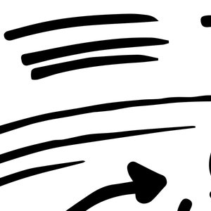May include: Black and white illustration of arrows pointing in opposite directions. The arrows are drawn with thick lines and have a simple, stylized design.