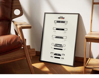 Toyota 4Runner Grill Evolution Art Print: First to Fifth Gen (PDF & PNG)