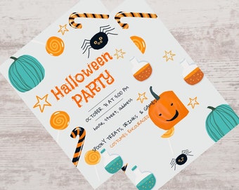 Editable Halloween Invitation - Halloween Invitation Printable - Editable Template - Halloween party invitations digital instant download