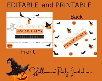 Editable Halloween Invitation - Editable Template - Halloween party invitations INSTANT digital download