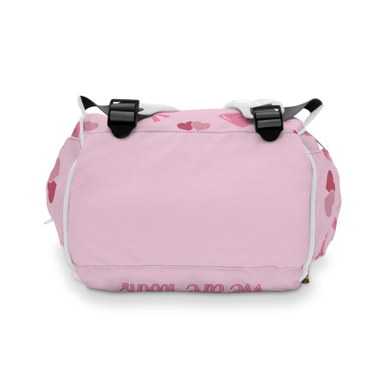 Baby Sky Pink Polka Dot Diaper Bag with Bow – Multi-Pocket Baby Carry Bag