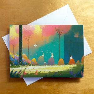 Tarjetas de felicitación de notas en blanco con sobres, lindo hermoso diseño único, temporada 2023 para todas las ocasiones, tarjetas de Pascua de primavera surtidas, para niños