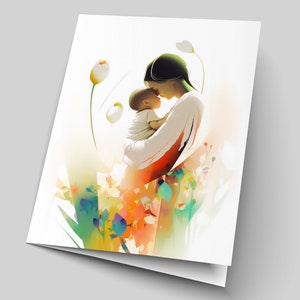 Tarjeta de felicitación con nota del día de la madre 2023 en blanco con sobre, diseño elegante único hecho en casa, regalo para todas las ocasiones, maternidad de temporada bebé recién nacido