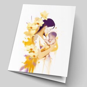 Tarjeta de felicitación con nota del día de la madre 2023 en blanco con sobre, diseño elegante único hecho en casa, regalo para todas las ocasiones, maternidad de temporada bebé recién nacido