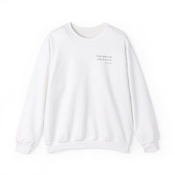 Moletom com bordado de letras de música da Hilary Duff, blusa de moletom aconchegante com citação musical.