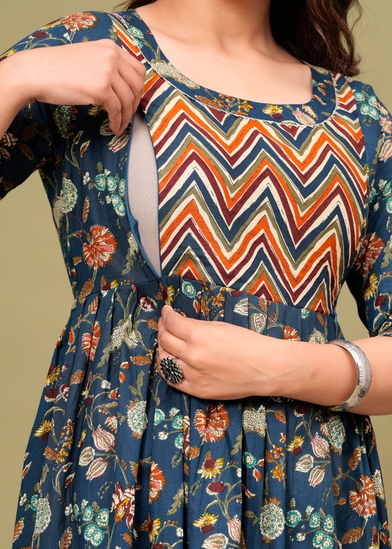 feeding dress designs Rayon Feeding Dress, Indian maternity dress, Dual Side Zipper, Nursing Kurtis
