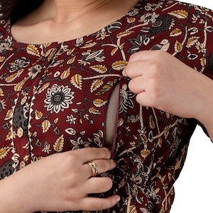 Maternity dress, kurta, gown, baby feeding gown, breast feeding dress, zip gown, women maternity clothes, maternity outfit.