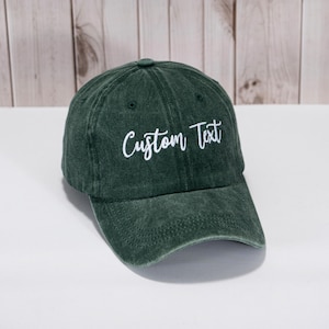Bestickte Mütze, Camp Bachelorette Hut, Bachelor Trip Hut, personalisierte Dad Cap, Ihr eigenes Textmonogramm, Unisex-Hut, Vintage Baseballmütze