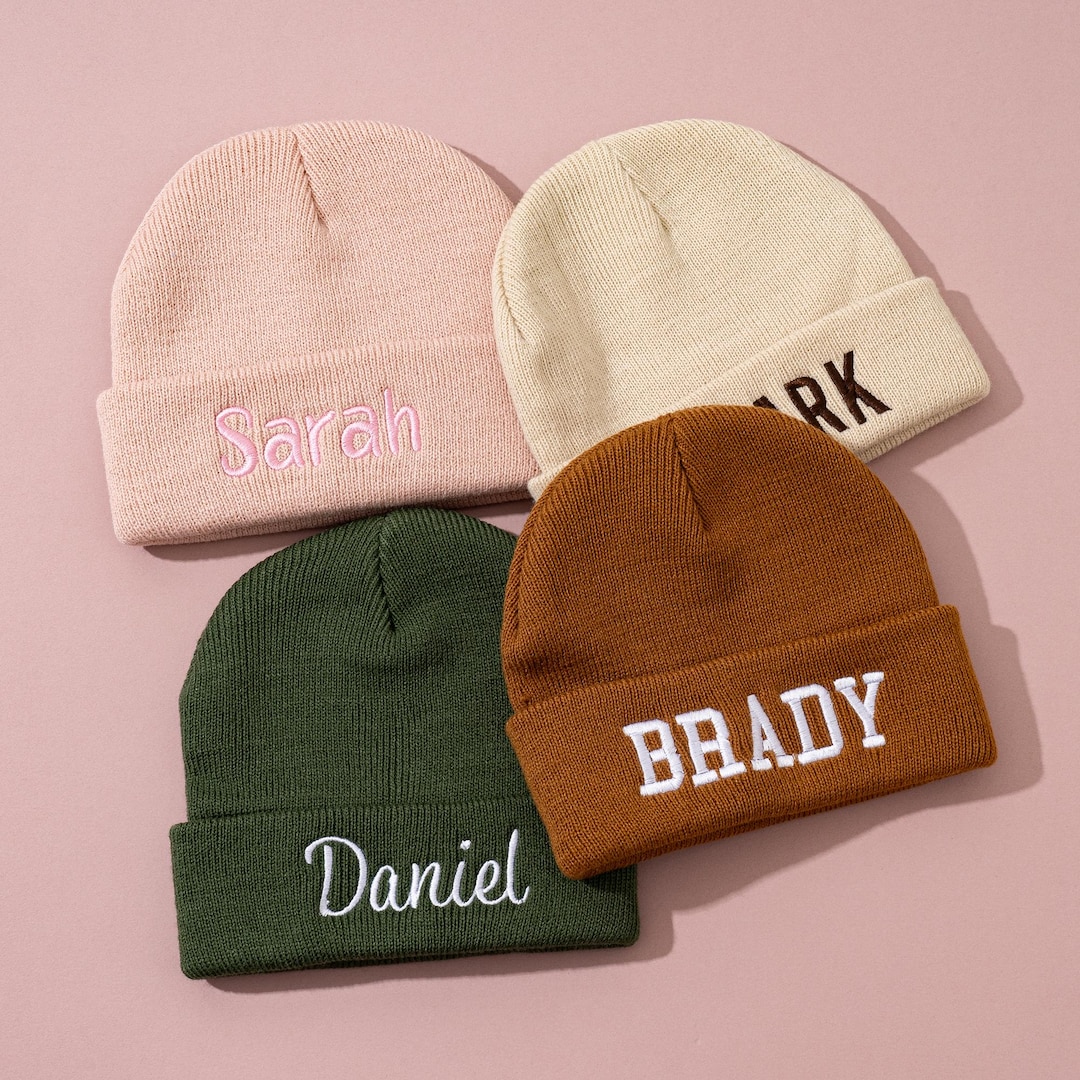 Embroidered Name Newborn Hat, Personalized Beanie Hat, Baby Name Hat ...