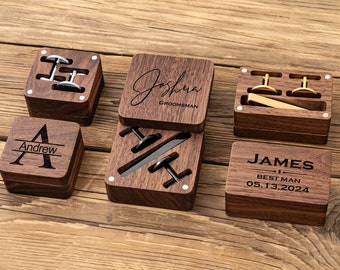 Personalized Groomsmen Gifts, Groomsmen Cufflinks, Best Man Gift, Wedding Tie Clip Set, Groomsmen Proposal, Gifts for Husband,Bachelor Party