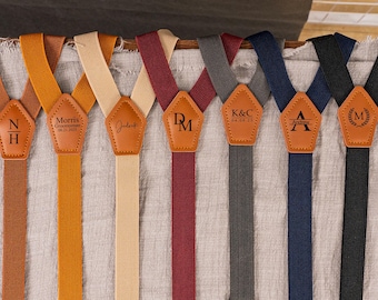 Personalized Groomsman Leather Suspenders,Custom Suspenders,Groomsman Gifts, Rustic Wedding Men Suspenders,Best Men Gifts,Wedding Men Gifts
