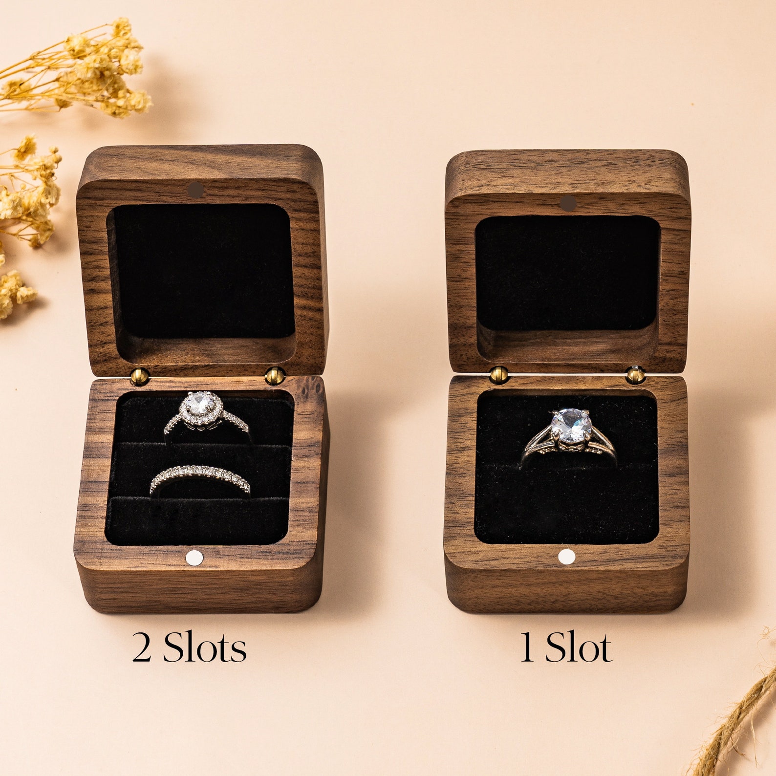 Personalized Wedding Ring Box, Custom Wood Ring Box, Engagement Ring ...
