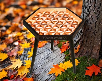 Handmade Mango Wood Coffee Table: Modern Accent End Table, Minimalist Living Room Table