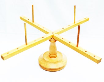 Handmade Beachwood Yarn Swift: Amish Style Skein Winder