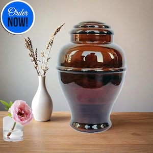 Handmade Wooden Urn for Adult Ashes ,Cremation Urn for Human Ashes, Personalized Keepsake Memorial Urn Box , Round Shaped Pets Ashes Urn