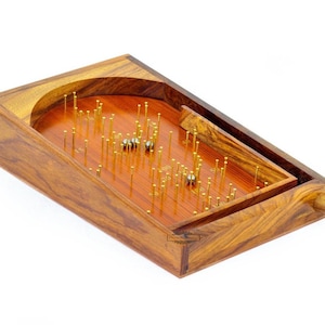Wooden Vintage style tabletop wooden pinball game Bagatelle Game  Spring plunger | Brass pins and steel balls Best Christmas Gift For Adults